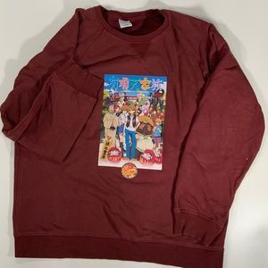 Eccentric Family (Uchouten Kazoku) on Kotn Sweatshirt in Maroon Size XL